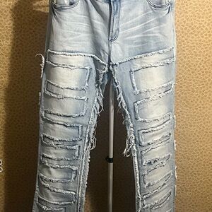 Distressed Light Blue Jeans